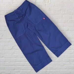 NWT XCVI Wearables Blue Wide Leg Cropped Drawstring Waist Casual Beach Pants S